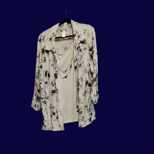 Alfred Dunner Black and White Textured Top